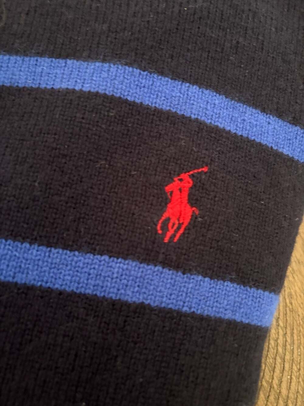 Polo Ralph Lauren Men's Crewneck Striped 100% Lambs Wool Sweater - Picture 3 of 5